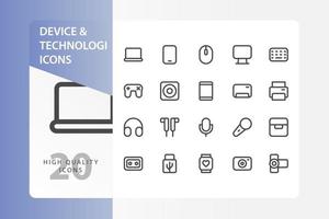paquete de iconos de dispositivo y tecnología vector