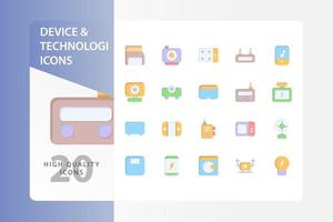 paquete de iconos de dispositivo y tecnología vector