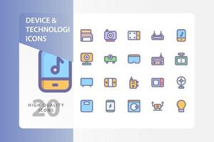 paquete de iconos de dispositivo y tecnología vector