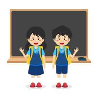 Cartoon Children Back to School Background vector