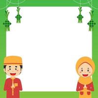 Eid Mubarak Greeting Background with Blank Board vector