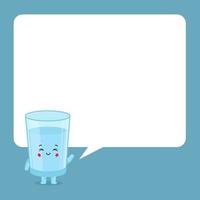 Cute Water Glass with Speech Bubbles vector