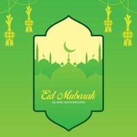 vector stock eid mubarak saludo fondo