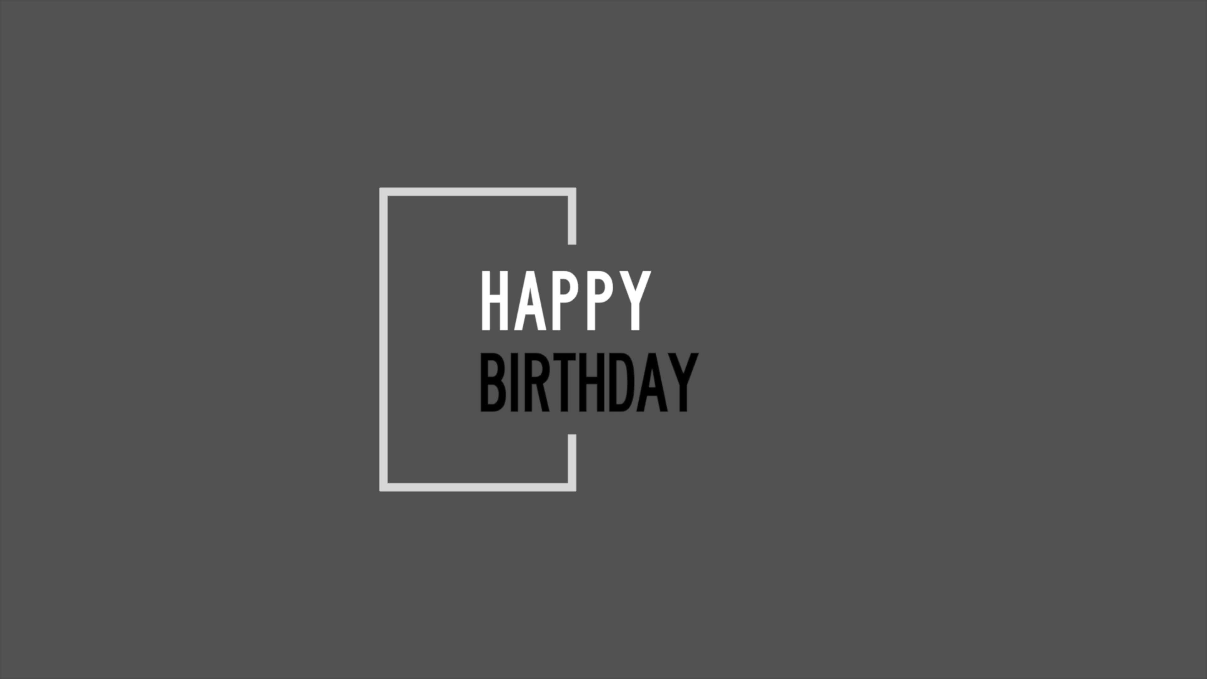Animation Intro Text Happy Birthday On Black Fashion And Minimalism Background With Geometric Frame Stock Video At Vecteezy