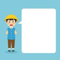 Student Making Thumb Up with Speech Bubbles vector