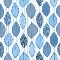 Forest leaves seamless pattern in pastel, blue colors. Wallpaper with natural floral ornaments. Hand drawn Graphic modern design. vector