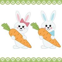 Hares with carrots vector