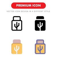 usb flash drive icon pack isolated on white background. for your web site design, logo, app, UI. Vector graphics illustration and editable stroke. EPS 10.