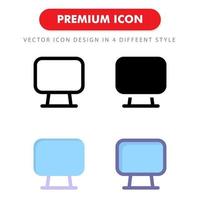 paquete de iconos de monitor aislado sobre fondo blanco. para el diseño de su sitio web, logotipo, aplicación, interfaz de usuario. Ilustración de gráficos vectoriales y trazo editable. eps 10. vector