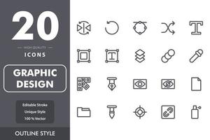 Graphic design icon pack vector