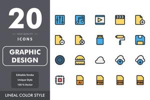 paquete de iconos de diseño gráfico vector