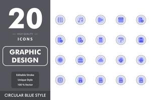 Graphic design icon pack vector