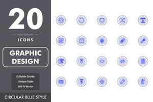 Graphic design icon pack vector