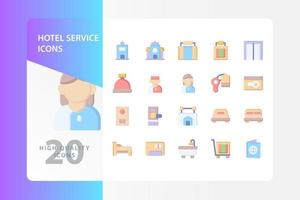 Hotel service icon pack isolated on white background. for your web site design, logo, app, UI. Vector graphics illustration and editable stroke. EPS 10.