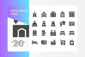 paquete de iconos de servicio de hotel aislado sobre fondo blanco. para el diseño de su sitio web, logotipo, aplicación, interfaz de usuario. Ilustración de gráficos vectoriales y trazo editable. eps 10. vector