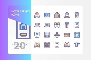 Hotel service icon pack isolated on white background. for your web site design, logo, app, UI. Vector graphics illustration and editable stroke. EPS 10.