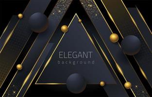 Elegant Black And Gold Triangle and Sphere Background vector