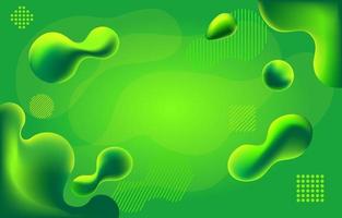 Abstract Green Fluid Shapes Background