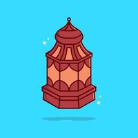 Cute lantern muslim icon illustration vector