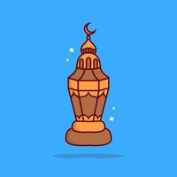 Cute lantern muslim icon illustration vector