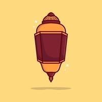 Cute lantern muslim icon illustration vector