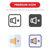 ningún paquete de iconos de sonido aislado sobre fondo blanco. para el diseño de su sitio web, logotipo, aplicación, interfaz de usuario. Ilustración de gráficos vectoriales y trazo editable. eps 10. vector