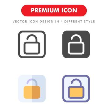 unlock icon pack isolated on white background. for your web site design, logo, app, UI. Vector graphics illustration and editable stroke. EPS 10.