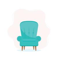 Cute Armchair Flat Vector Illustration