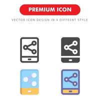 compartir paquete de iconos aislado sobre fondo blanco. para el diseño de su sitio web, logotipo, aplicación, interfaz de usuario. Ilustración de gráficos vectoriales y trazo editable. eps 10. vector