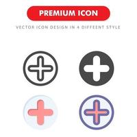 plus icon pack isolated on white background. for your web site design, logo, app, UI. Vector graphics illustration and editable stroke. EPS 10.