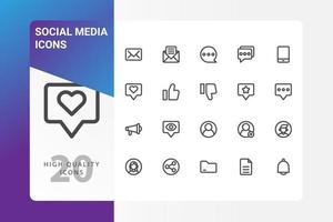 Social Media icon pack isolated on white background. for your web site design, logo, app, UI. Vector graphics illustration and editable stroke. EPS 10.