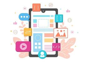 Web Development Flat Illustrations for Websites, Programming, Marketing Materials, Business Presentations, Online Advertising and Mobile Applications vector