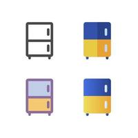 paquete de iconos de refrigerador aislado sobre fondo blanco. para el diseño de su sitio web, logotipo, aplicación, interfaz de usuario. Ilustración de gráficos vectoriales y trazo editable. eps 10. vector