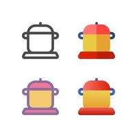 pot icon pack isolated on white background. for your web site design, logo, app, UI. Vector graphics illustration and editable stroke. EPS 10.