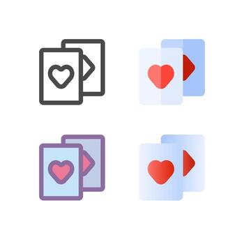 playing card icon pack isolated on white background. for your web site design, logo, app, UI. Vector graphics illustration and editable stroke. EPS 10.