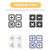 calculator icon pack isolated on white background. for your web site design, logo, app, UI. Vector graphics illustration and editable stroke. EPS 10.