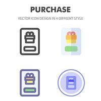 purchase icon pack in different styles vector