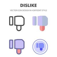 No me gusta el paquete de iconos en diferentes estilos. vector