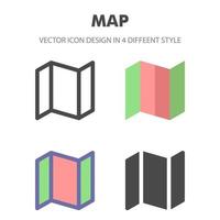 icono de mapa. para el diseño de su sitio web, logotipo, aplicación, interfaz de usuario. Ilustración de gráficos vectoriales y trazo editable. eps 10. vector