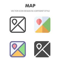 icono de mapa. para el diseño de su sitio web, logotipo, aplicación, interfaz de usuario. Ilustración de gráficos vectoriales y trazo editable. eps 10. vector