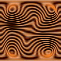 vector de ilustración de onda de línea dinámica 3d, línea de color naranja y fondo negro.