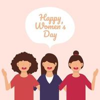 día internacional de la mujer feliz. vector