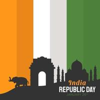 dibujado a mano ilustración del día de la república india vector