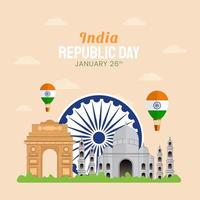 Hand drawn illustration of Indian Republic Day