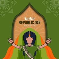 dibujado a mano ilustración del día de la república india vector