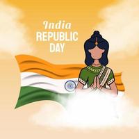 Hand drawn illustration of Indian Republic Day vector