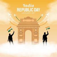 dibujado a mano ilustración del día de la república india