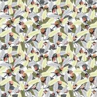 Modern trendy abstract retro style floral seamless pattern design vector