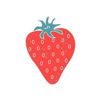 Vector flat image of strawberries on a white background