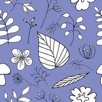 Vector seamless floral pattern on a lilac background